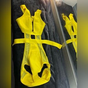 Yellow Cutout Bodysuit
